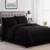 Queen Size 8Pcs Microfiber Comforter Black Bedding Set