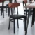 Walnut & Black Vinyl Dining Chair – Metal Frame, Modern Design Chair