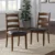 Modern Ladderback Dining Chairs Set of 2 with Faux Leather Seat