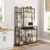 71-Inch Industrial Rustic Baker’s Rack and Microwave Stand in Weathered Sand