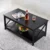 Elegant Black Coffee Table with Storage Shelf for Modern Living Room