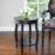 Elegant Black Round Side Table with Shelf, 24-Inch Height