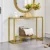Gold-Tone 2-Layer Tempered Glass Console Table with Metal Frame for Versatile Use