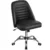 Elegant Black Faux Leather Armless Office Chair