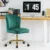 Green Velvet Swivel Desk Chair