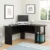 Black Oak Desk with Bookshelves for Home Office